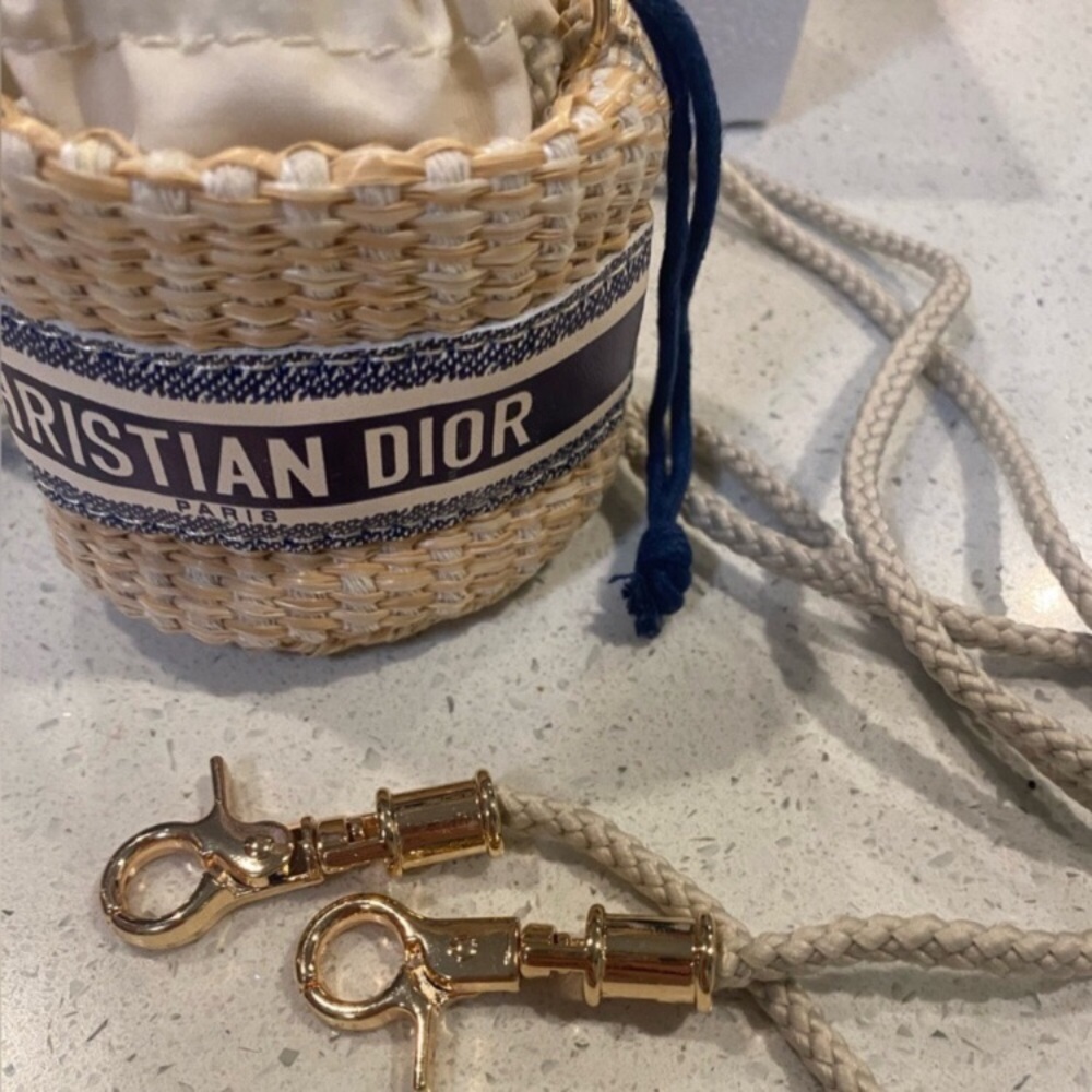 Dior mini straw bag